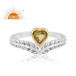 แหวนพลอยเพอริโดธรรมชาติคุณภาพดีที่สุดแหวนดีไซน์รูปหัวใจทำจากเงินสเตอร์ลิงปรับได้ตามต้องการ - Product Image 2