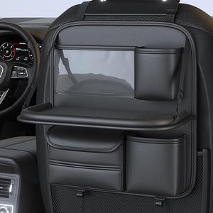 Mesa Plegable de Cuero PU para Auto 2025 con Bolsillo Grande, Impermeable, Tamaño Personalizable, Organizador de Asiento Trasero para Almacenamiento Universal - Product Image 6