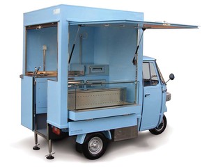 Chariot de Restauration Mobile Électrique à 3/4 Roues en Acier avec Four et Machine à Glace Molle pour Café et Crème Glacée - Résistant à la Rouille, Capacité Personnalisable - Product Image 2
