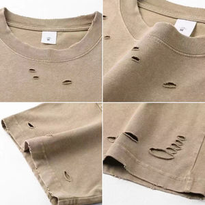 เสื้อยืดสตรีทแวร์ผ้าคอตตอนหนา 300GSM ทรงโอเวอร์ไซส์ สไตล์วินเทจ ลุคทำเก่า พิมพ์ลายตามสั่ง สำหรับผู้ชาย - Product Image 5