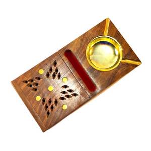 Cenicero doble de madera hecho a mano, cenicero de madera para cigarros hecho a mano, caja de madera doble para cigarrillos - Product Image 5