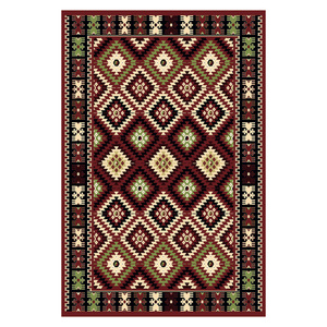 RUGS DEPOT LXDP-0707 Wholesale Red Burgundy Ethnic Kilim Digital Printed Machine Washable Chenille Area Rug Non <b>Slip</b> - Product Image 1