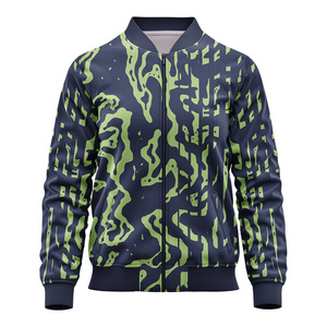 เสื้อแจ็กเก็ตบอมเบอร์ทีมโรงเรียนแฟชั่นสำหรับผู้ชายสไตล์ไฮสตรีทปักลายผ้าแคนวาสคอตั้งมีซิปด้านหน้า - Product Image 5