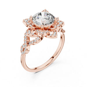 Anillo de Oro Amarillo de 14K con Diamante Redondo Cultivado en Laboratorio |   Anillo de Aniversario |   Diamante Cultivado Nuevo - Product Image 5