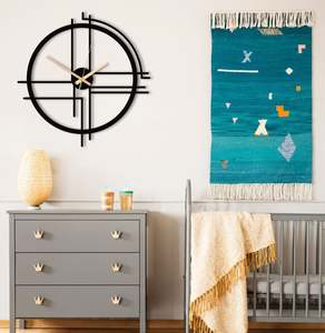 Minimalist Oversized Metal Wall <b>Clock</b> Unique Metal Wall Art Silent <b>Clock</b> Wall Decor for Home Office Aluminum Luxury Silver - Product Image 6