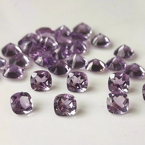 Haute qualité fait à la main naturel rose améthyste coussin à facettes coupe 5mm-8mm pierres précieuses en vrac pour la fabrication de bijoux prix de gros - Product Image 1