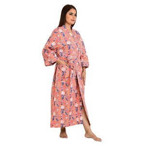 Kantha-Stitch 100% Cotton Reversible Long Kimono for Women Handmade Knitwear Soft Unisex Gift for Families - Product Image 4