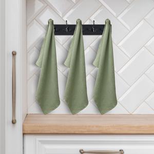 Juego de toallas de rizo de un lado de 100% algodón de diseño personalizado Toallas de cocina de plato de bambú tejidas a cuadros para uso doméstico y comercial - Product Image 5