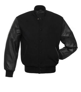 Hot Sale Plus Size Custom Embroidered Leather Varsity Jacket Stand Collar CollegeBaseballjacket for men - Product Image 3