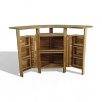 Zeitgenössisches Massives Teakholz-Esstisch- und Bar-Set mit Naturkante, klappbar, für Zuhause, Bar, Außenbereich, Restaurant, Hotel, Küche, Outdoor, Einkaufszentrum, Wohnbereich
