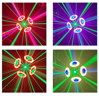 Neue UFO-Raumschiff-LED 4-Augen-Pilz-Laserlicht RGBW & Weiß Disco-Kugel mit Bewegungskopffunktion für Hotel-DJ-Partys