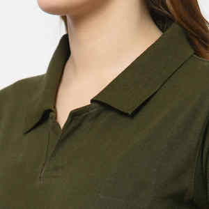 เสื้อโปโลแบบบางของผู้หญิงผ้าโพลีเอสเตอร์100% ออกแบบโลโก้ของคุณเอง - Product Image 5