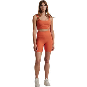 Haute qualité 2025 été taille haute Yoga pantalon solide entraînement Shorts bout à bout Leggings poches grande taille Shorts pour les femmes - Product Image 4