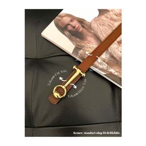 Designer Long Buckle Thin Women's <b>Belt</b>, Jacket <b>Belt</b>, Shirt <b>Belt</b>, <b>Dress</b> <b>Belt</b> - Tan-<b>Gold</b> - Product Image 1