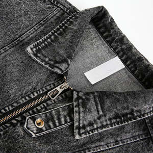 2025แจ็คเก็ตผ้ายีนส์แบบลำลองสำหรับผู้ชาย, ใหม่สไตล์อเมริกันย้อนยุคหมอกควันสีดำกันน้ำระบายอากาศได้ดีกระดุมตกแต่งด้วยหินสีพื้นฤดูใบไม้ร่วง - Product Image 4