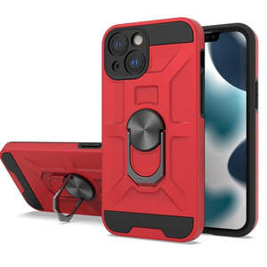 เคสไอโฟน 13 มินิ 5.4 ดีไซน์แบบด้านใหม่พร้อมขาตั้งแบบวงแหวนสีแดง - Product Image 1