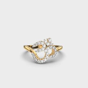 Anillo de Compromiso Omkar Hecho a Mano con Diamante Cultivado en Laboratorio de 1.20 Quilates de Peso Total, Elaborado en Oro Amarillo de 14K, Diseño Casual y Elegante - Product Image 3