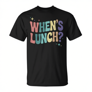 When's Lunch Cooking Lunch Lady Culinary Groovy T-shirt promozionale - Product Image 2