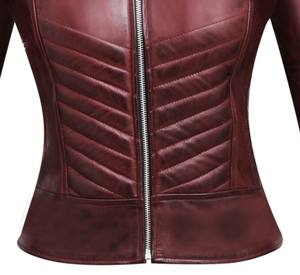 Venta caliente ESPRIT chaqueta de invierno de cuero para mujer en piel de oveja Real cuello alto transpirable viscosa Sherpa forro OEM al por mayor - Product Image 3