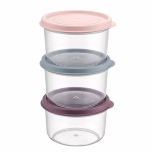 3 Pcs <b>Mini</b> Round Food <b>Storage</b> Containers 175ml Stackable PP Boxes with Lids for Sauce Snacks Spices Retail Gift <b>Box</b> Pack - Product Image 1