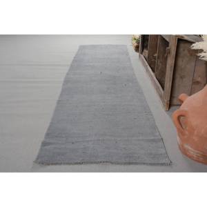 Tapis Vintage en Laine Turque Minimaliste Gris Large Zone 27 X 11.3ft Abstrait Rectangle Couloir Motif Latex Soutenu pour la Décoration Intérieure - Product Image 3