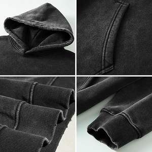 Sudaderas con capucha desgastadas lavadas con ácido de alta calidad 2025 Sudadera con capucha de lavado vintage informal para hombre hecha en algodón 100% - Product Image 6