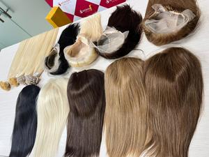 Vente en gros usine 100% cheveux humains belle dentelle frontale 13x4 perruques soyeuses naturelles droites diverses couleurs - Product Image 5