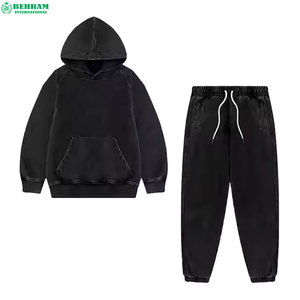 Survêtement unisexe en polaire 100 % polyester Behram International, délavé à l'acide, 450 GSM, effet vieilli, idéal pour l'hiver, décontracté, sur mesure, pour le jogging - Product Image 6