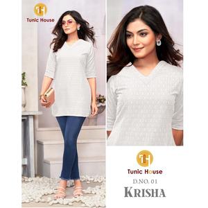 Women's Embroidery <b>Chikankari</b> Work V-Neck Casual Regular Fit <b>Kurta</b>/Kurti Most Demanded Ready-to-Wear Rayon Short Top by Export - Product Image 1