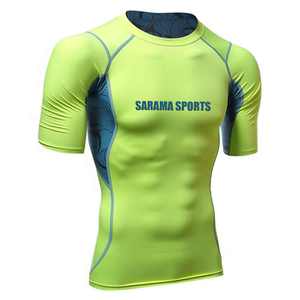 T-shirt de compression MMA à manches courtes de haute qualité Rash Guard pour hommes Chemises de boxe Rash Guard OEM - Product Image 2