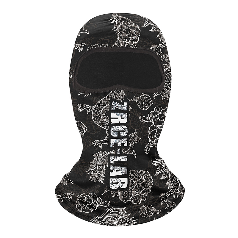 Cagoule noire NK162 avec motifs complexes