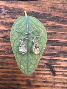 ต่างหูลูกแพร์สีเหลืองมะนาวแบบเหลี่ยมเพชรพลอย925ต่างหูอัญมณีเงินแท้ต่างหูวันเกิดสีเหลือง - Product Image 4