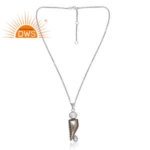 Collar con colgante de múltiples piedras preciosas naturales de Plata de Ley 925 más vendido, joyería personalizada para mujer, regalo para ella - Product Image 1