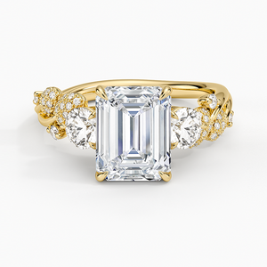 ของขวัญคริสต์มาสสำหรับผู้หญิงแหวนหมั้นเพชรเม็ดเดี่ยวแบบสามชิ้นลายมรกต1-3 CT สำหรับห้องปฏิบัติการ - Product Image 1