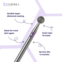 Fraise diamantée professionnelle 4,0 mm Violet PRO pour les professionnels des salons de manucure