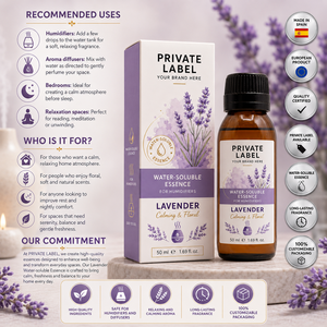 Essence de parfum soluble dans l'eau à la lavande, marque privée, 50 ml, OEM |   Humidificateur et diffuseur d'arômes |   Espagne UE - Product Image 3