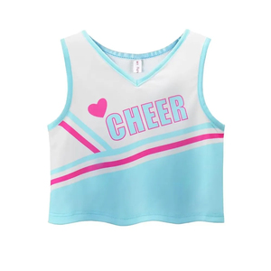 Uniforme de football sans manches cinq couleurs pour femmes couleur personnalisée de qualité supérieure pour les ensembles de pom-pom girl de la coupe du monde bébé pom-pom girl - Product Image 3