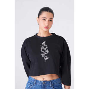 Camiseta negra extragrande con llamativo estampado abstracto - Product Image 3