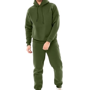 Vente flash Ensemble survêtement personnalisé avec logo Jogging Pantalon Deux pièces Coupe-vent pour homme, 100% coton - Product Image 1