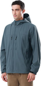 Chaqueta Impermeable con Capucha para Hombre, Chaqueta Cortavientos Informal Transpirable de Talla Grande para Invierno - Product Image 4