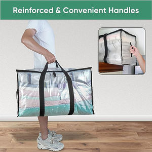Sac de déménagement de stockage de poignée de ménage de couette <span class=keywords><strong>jumbo</strong></span> réutilisable extra large imperméable et robuste avec fermeture à glissière - Product Image 2