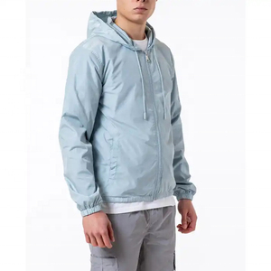 Veste coupe-vent de style célébrité Instagram pour hommes, prix d'usine, faible MOQ, col montant avec fermeture éclair, manteaux - Product Image 2