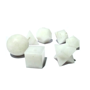 ชุดรูปทรงเรขาคณิตหินหยกสีขาวชุดรูปทรงเรขาคณิตหินธรรมชาติอันศักดิ์สิทธิ์ชุดรูปทรงเรขาคณิตรักษา - Product Image 6