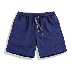 Bermudas informales de cintura media para hombre, de punto hasta la rodilla, 100% algodón, pantalones cortos sólidos con cordón, patrón de estampado transpirable antiarrugas - Product Image 4