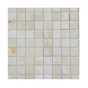Mosaïque en onyx blanc poli, carrée, montée sur support, qualité supérieure, finition diamant - Product Image 1
