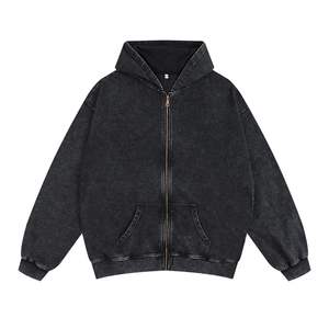 OEM Heavy Nueva moda Streetwear Impresión digital Vintage Lavado ácido Sudor desgastado Hip Hop Estilo Sun Faded Sudadera con capucha Hombres - Product Image 1