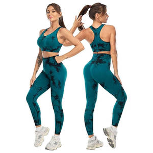 Top tendance pour femmes soutien-gorge haut court et leggings ensemble respirant Gym Fitness vêtements de sport OEM personnalisable - Product Image 3