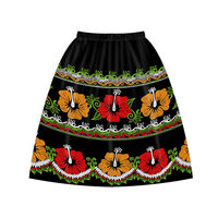 Minifalda Bohemia de Talla Grande para Mujer, Corte en A, Bordado Floral, Hecha a Mano, Verano, Casual, Negra, Azul, Verde, Estampada, de Chifón