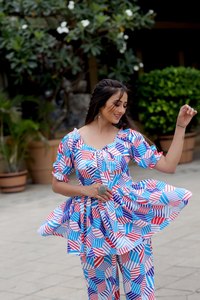 2023 printemps et été adapté aux vêtements pour femmes en gros décontracté imprimé deux pièces ensemble coréen BSY co-ords ensemble (haut et bas) - Product Image 4