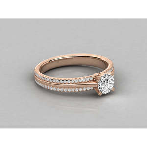 10K Gold Solitaire <b>Ring</b> for Ladies Lab Grown Diamond - Product Image 2
